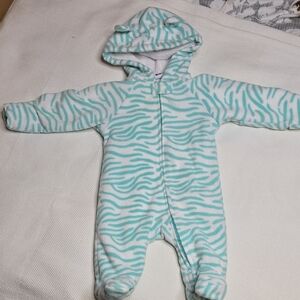 Healthtex Teal Zebra Print Kids Snowsuit